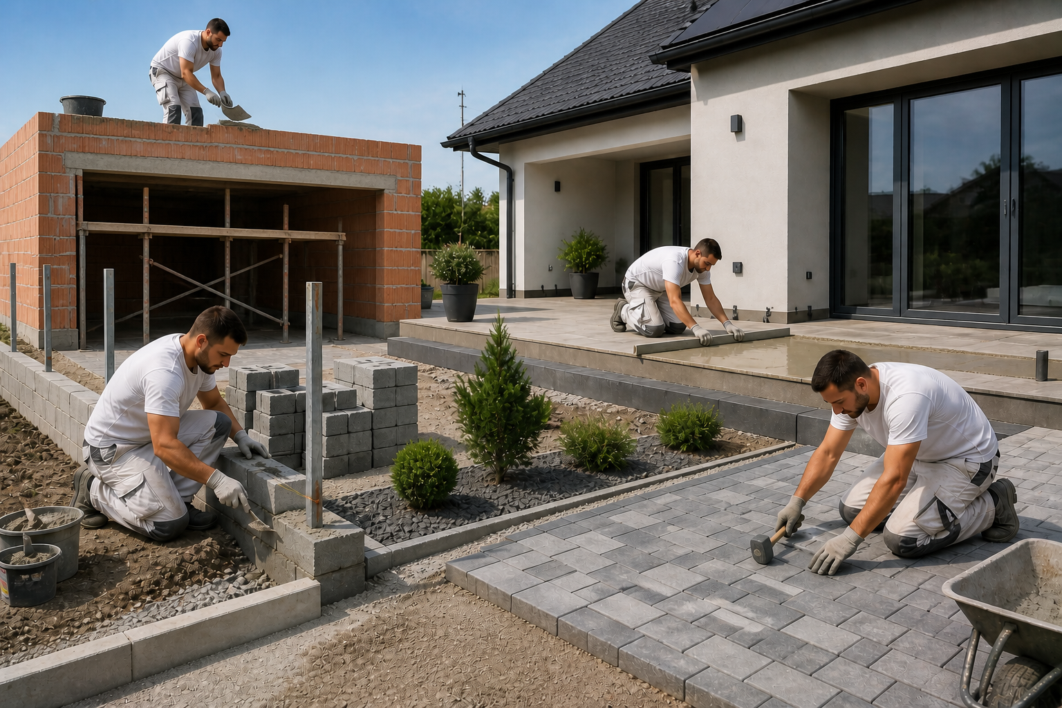pflasterarbeiten und außenanlagen in wien und niederösterreich – hausbau, garage mauern, terrassenplatten verlegen und pflasterarbeiten vom fachbetrieb